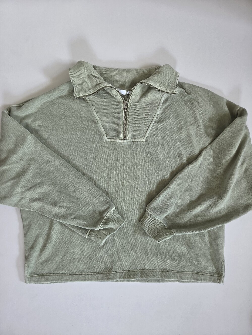 GAP quarter zip relaxed fit light green oversized fit cozy sweatshirt size L